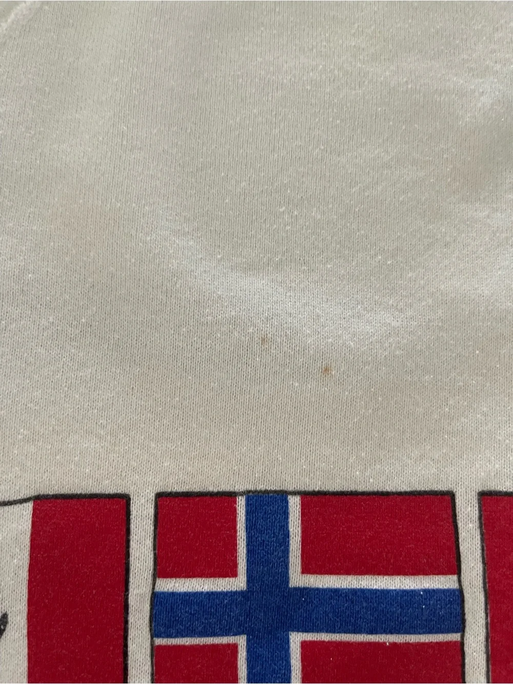 Disney White Epcot Center Flag Graphic Vintage Crewneck Sweatshirt